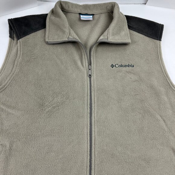 Men's Columbia Vest Fleece Sleeveless Size XL 2-Tone Grays Full Zip/Zip Pockets - Picture 3 of 10